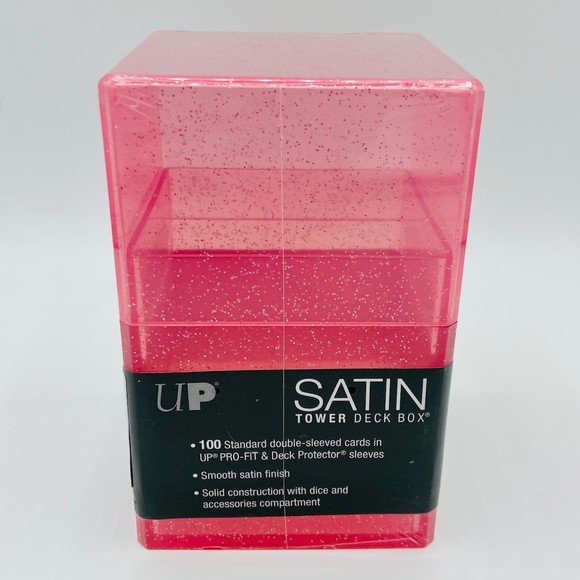 Ultra Pro Satin Tower Card Deck Box 100+ (Glitter Pink) - Picture 3 of 5